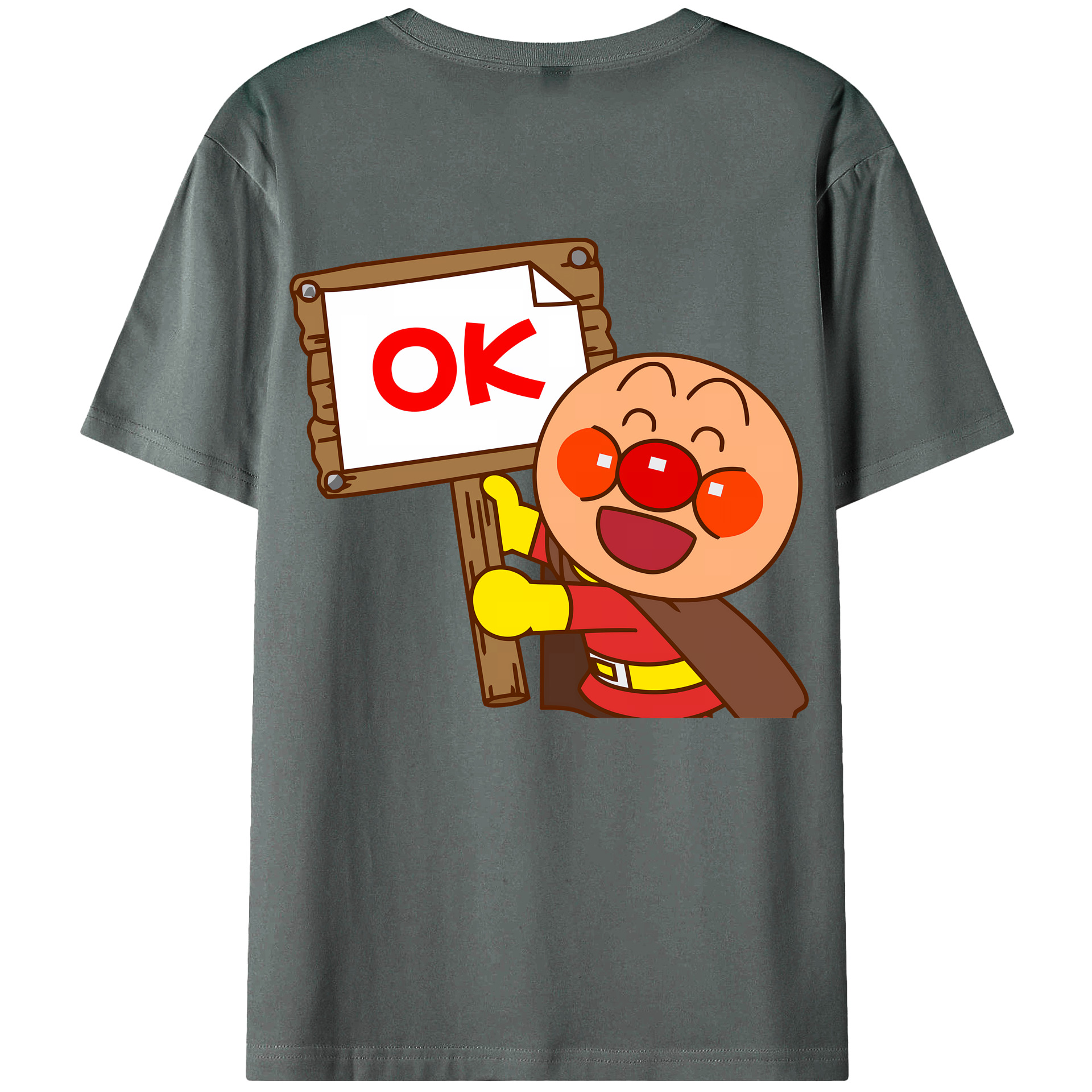 （画像用） アンパンマン Anpanman 綿100％ メンズ半袖Tシャツ（バックプリント） 通気性